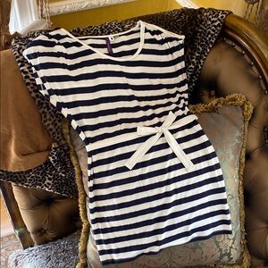 Seraphine maternity / nursing gold & navy sailor striped top or dress